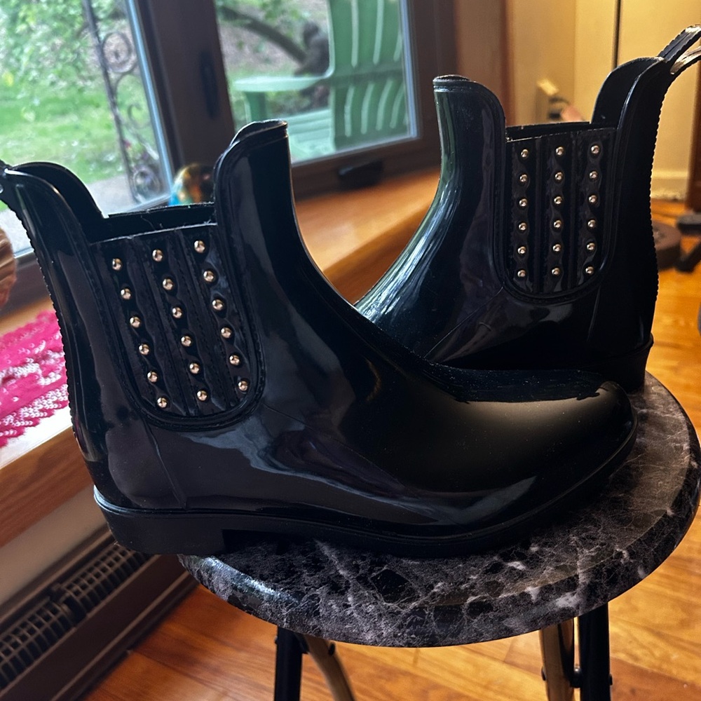 Black Studded Women's Ankle Boots